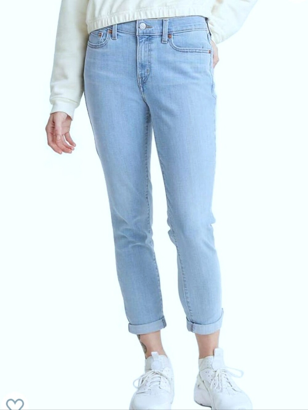 Levi Women's Ankle Cuffed Boyfriend Style Jeans